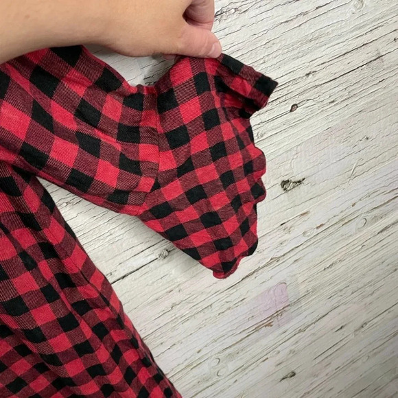 Cloth and stone black red plaid dress size  small - Picture 5 of 12
